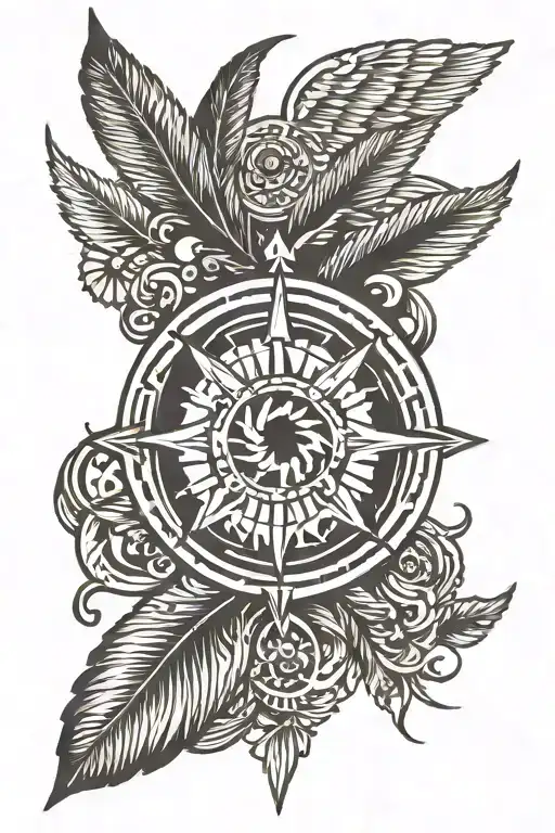 travel, free spirit symbol tattoo design idea