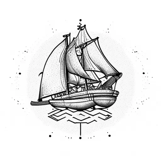 snail, ship sails, migraine head exploding from the right eye, binary system of 01 tattoo design idea