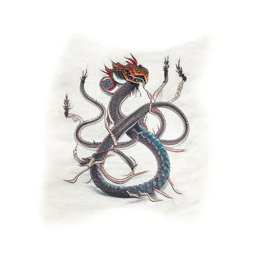 Alchemical eels tattoo design idea