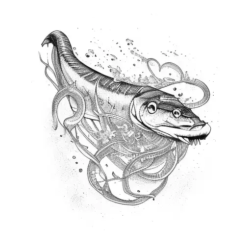 Eel and alchemy tattoo design idea