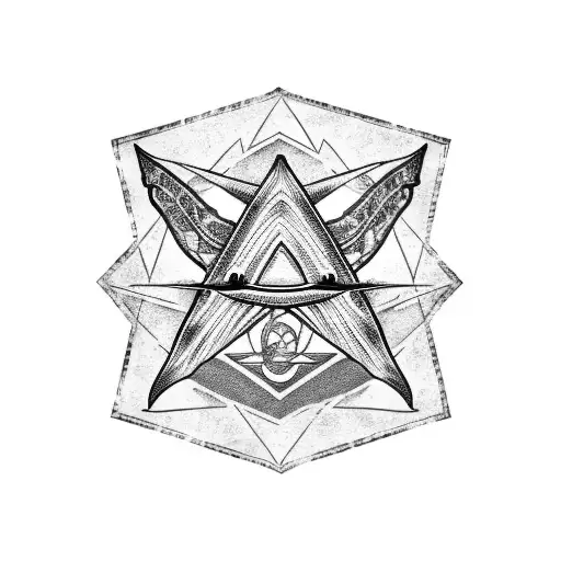 Eel and bermuda triangle tattoo design idea