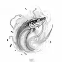 Eel and alchemy tattoo design idea