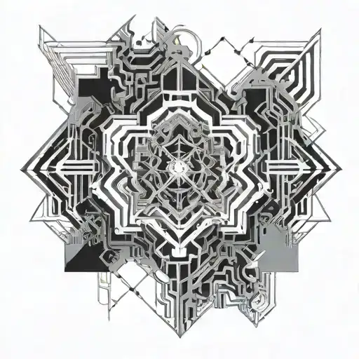 circuitry patterns flowing tattoo design idea