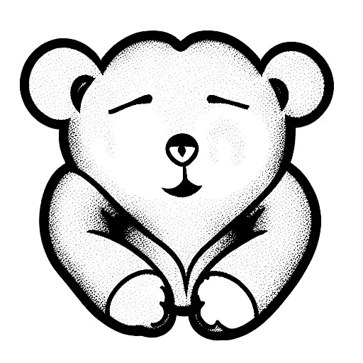 carebear wirh heart balloon  tattoo design idea