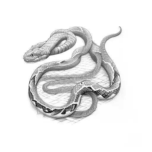Ethernet cable transforming into a snake tattoo design idea