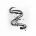 Ethernet cable transforming into a snake tattoo design idea
