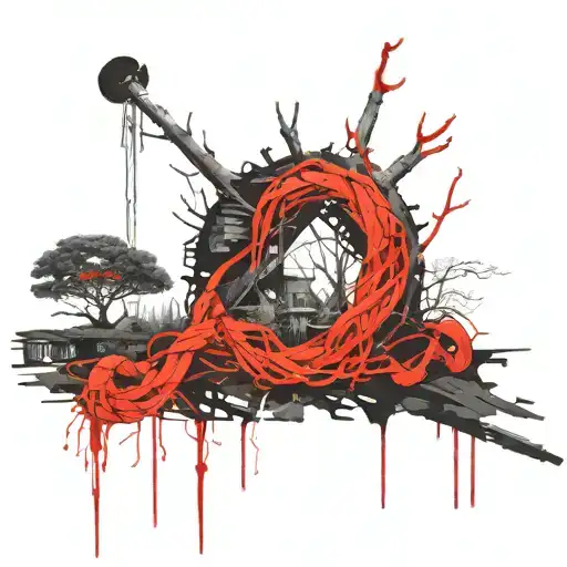 book dystopia nature knots dark forest tattoo design idea