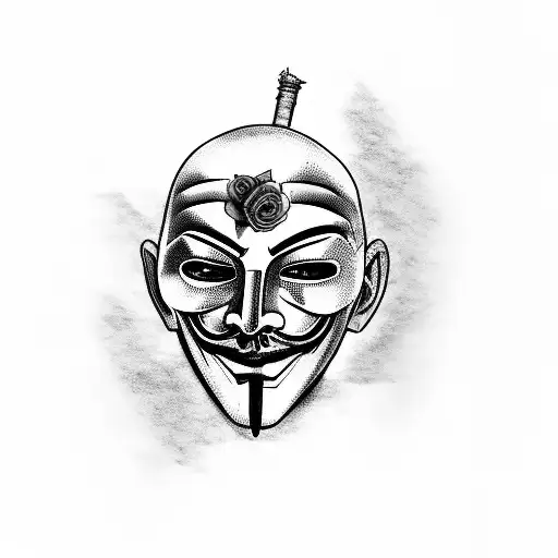 anonymous mask drawing