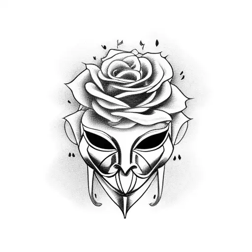 Black and Grey Anonymous Mask Inspired Shin Tattoo... Tattoo Idea -  BlackInk AI