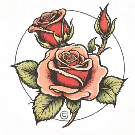 Godspeed with a single red rose tattoo design idea