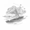 small boat in a storm tattoo design idea