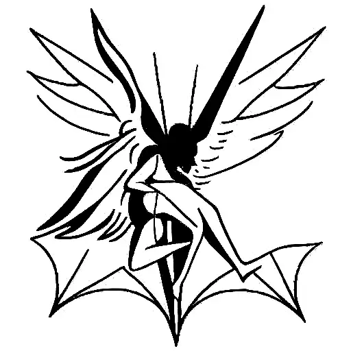 devil and angel dice tattoo design idea