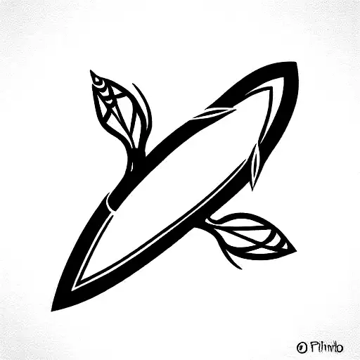 bow and arrow with flowers tattoo design idea