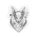 bat between broken hearts and frozen roses tattoo design idea