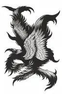 back tattoo with vertebrae straight down the spine with large expandable feathered wings tattoo design idea
