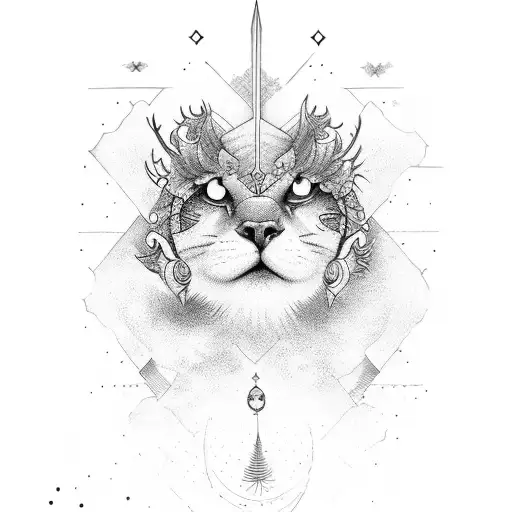 the word Divine with symbols that match the term tattoo design idea