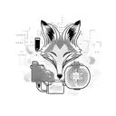 A fox holding a gaming controller, combining the love for gaming and the favorite animal tattoo design idea