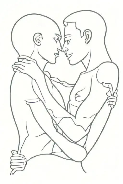 a representation of the passion of two soulmates man tattoo design idea