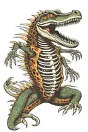 The alligator full body skeleton tattoo design idea