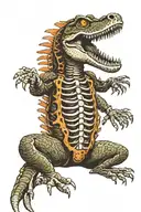 The alligator full body skeleton tattoo design idea
