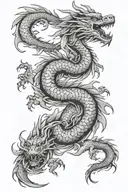 Japanese dragon wrapped evenly tattoo design idea