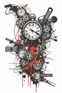 Hate, feeling, line, darkside, clock,  tattoo design idea