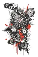 Hate, feeling, line, darkside, clock,  tattoo design idea