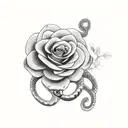 Snake with roses tattoo design idea