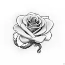 Snake with roses tattoo design idea