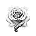 Snake with roses tattoo design idea