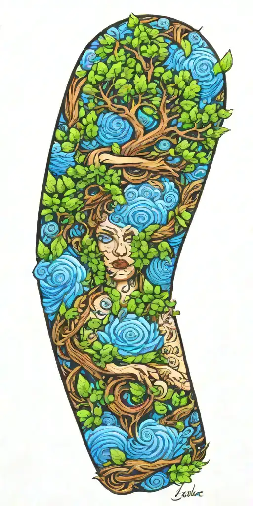 tribute to Gaia Mother Earth tattoo design idea