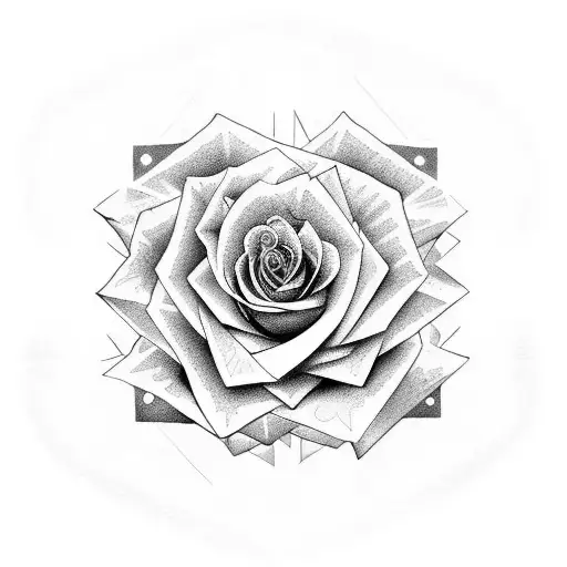  rose and Roman numerals  tattoo design idea
