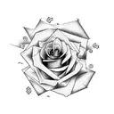  rose and Roman numerals  tattoo design idea