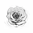  rose and Roman numerals  tattoo design idea