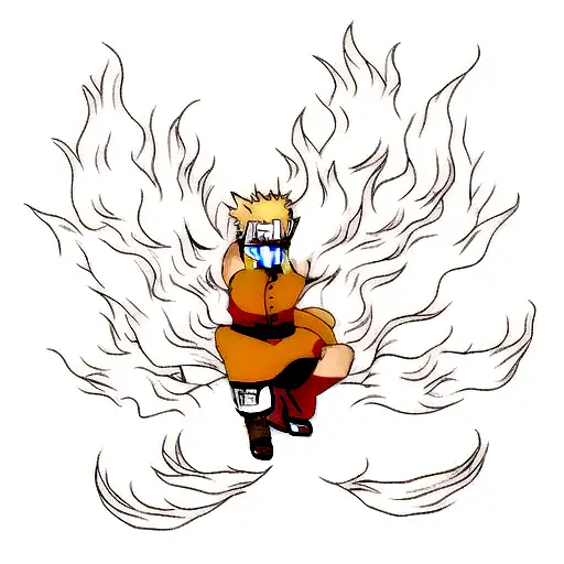 Naruto uzumaki in kurama mode tattoo design idea