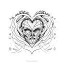 heart brain strong tattoo design idea