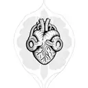heart brain strong tattoo design idea