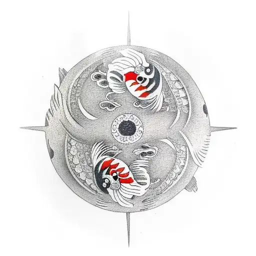 Koi Fish, yin yang tattoo design idea