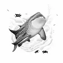 whale shark and mermaid tattoo design idea