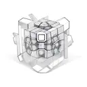 A Rubik's Cube transforming into a futuristic robot tattoo design idea