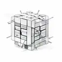 A Rubik's Cube transforming into a futuristic robot tattoo design idea