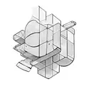 A Rubik's Cube transforming into a futuristic robot tattoo design idea