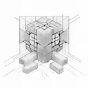 A Rubik's Cube transforming into a futuristic robot tattoo design idea