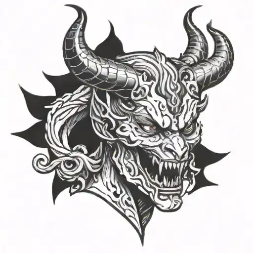 female devil tattoo design idea