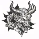female devil tattoo design idea