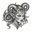 female devil tattoo design idea