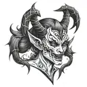 female devil tattoo design idea