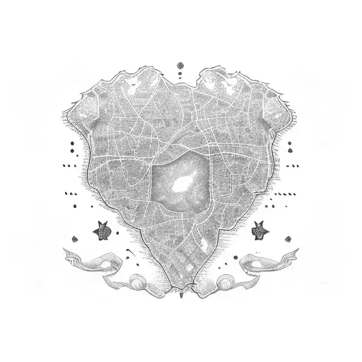 detailed map half sleeve tattoo design idea