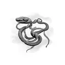 twin snakes tattoo design idea