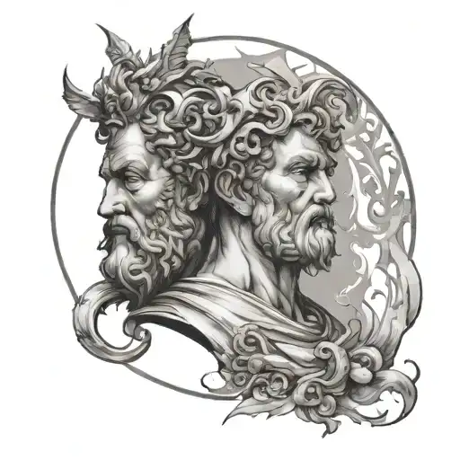 Stoic philosophy concept tattoo design idea
